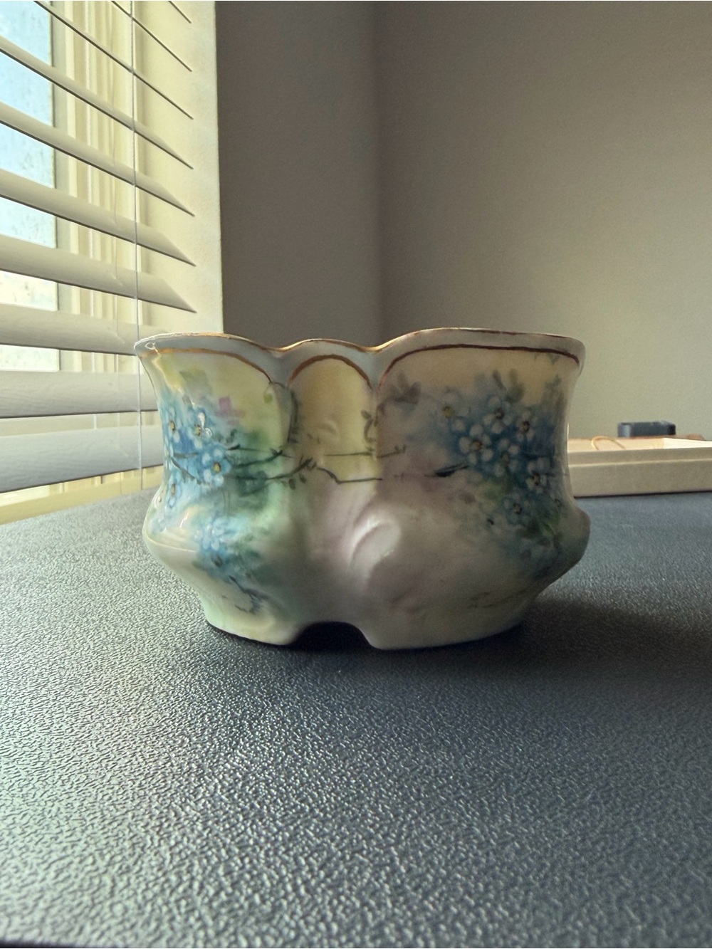 Antique Z S & Co Bavaria Porcelain Bowl Irma Hand Painted Forget Me Nots